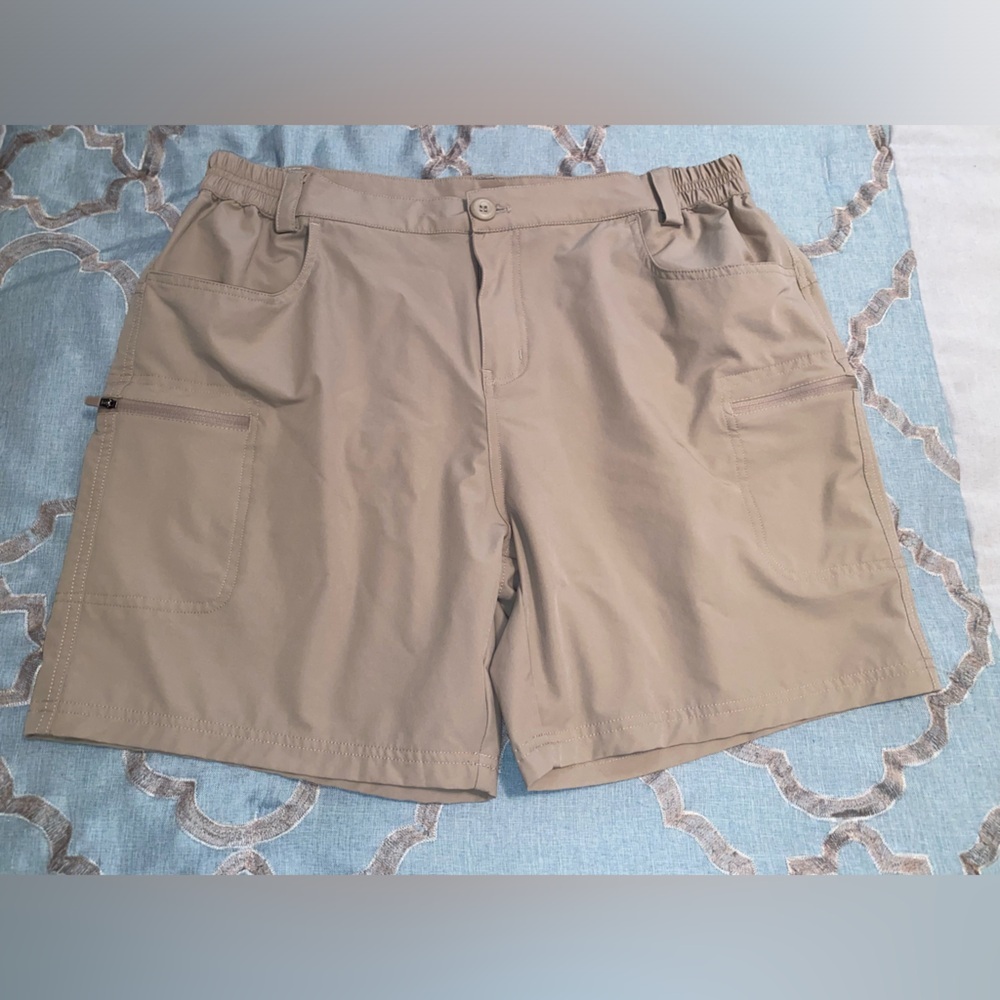 Willit Shorts, Khaki, XL, Zip Cargo Pockets, Stretch, UPF 50+, Outdoor Active